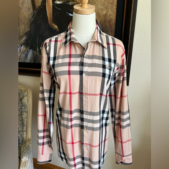 Burberry Tops - Burberry London Size L Plaid Button Down Shirt